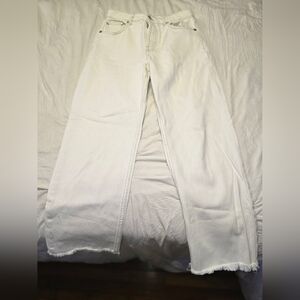 Zara Buttonfly, Size 38, Women's White Jeans